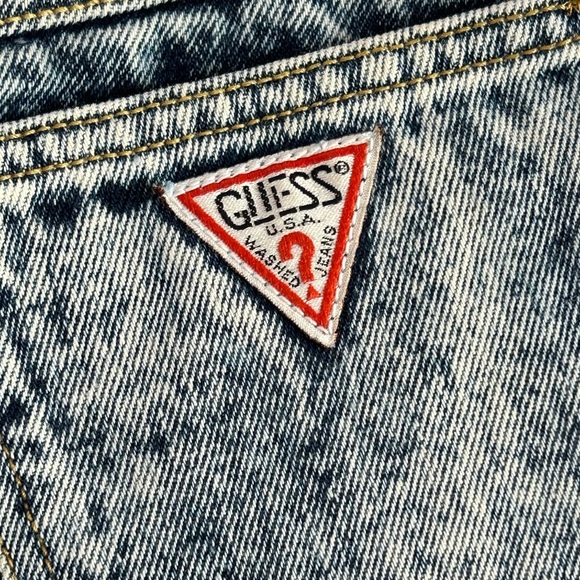 VTG 80s Guess by Georges Marciano high waisted acid wash denim denim skirt 28 - Picture 6 of 11